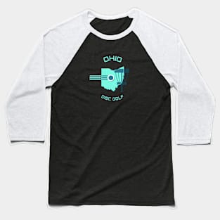 Ohio Disc Golf - Glow Lines Light Green Baseball T-Shirt